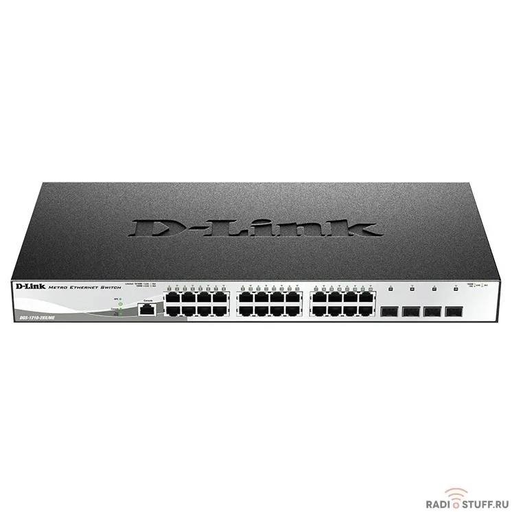 D-Link DGS-1210-28X/ME/B1B Управляемый L2 коммутатор с 24 портами 10/100/1000Base-T и 4 портами 10GBase-X SFP+