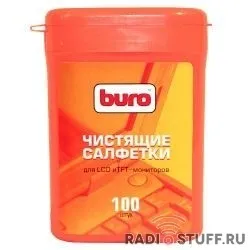 Туба с чистящими салфетками, для LCD, TFT-мониторов, BURO BU-tft 100шт. [817436]