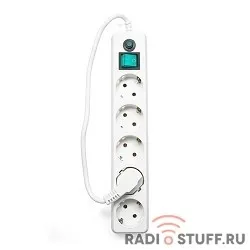 Gembird Сетевой фильтр Гарнизон EHLW-4 0,5 м 5 розеток белый 