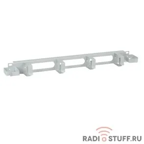 Кабельный органайзер, 1U, 2 боковых горизонт. и 4 вертик. кольца, серый, ITK