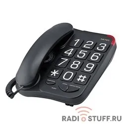 TEXET TX-201 черный [Повт. наб., регул. уровня гром., свет. инд. выз., отключение микроф.черный]