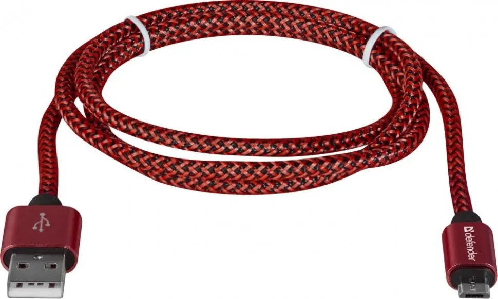 Кабель USB2.0 TO MICRO-USB 1M RED USB08-03T 87801 DEFENDER