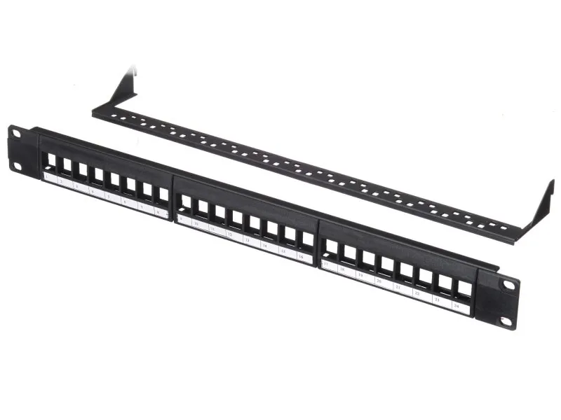 Патч-панель пустая, 19", 24 порта, RJ45, 1U, с органайзером, "L"