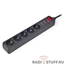 Energenie Сетевой фильтр SPG5-C-10 3m. 16А. черный (сечение 3*1,5 мм)