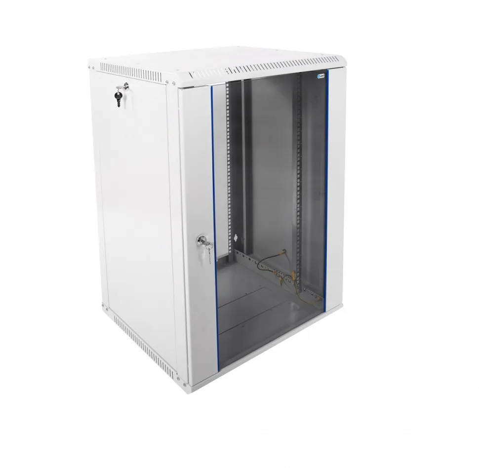 Шкаф телекоммуникационный настенный разборный ЭКОНОМ, 18U, (600x520мм), дверь стекло, черный, ЦМО
