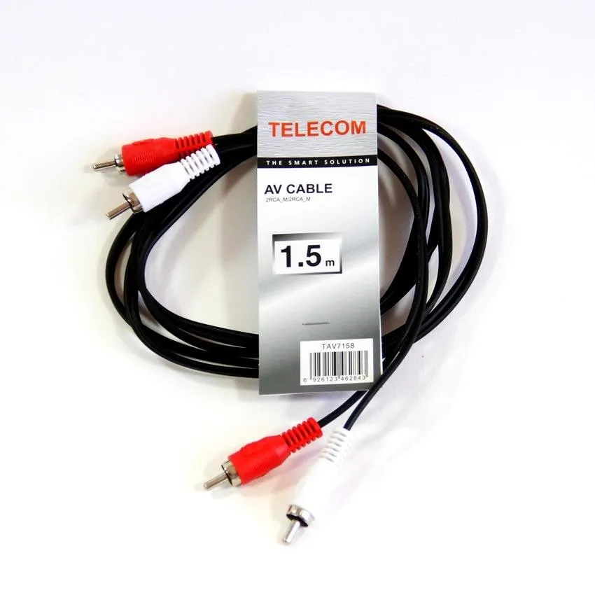Кабель AUDIO 2RCA TO 2RCA 1.5M TAV7158-1.5M TELECOM