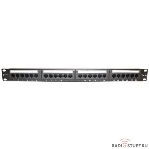 Патч-панель UTP, 19", 1U, cat.5e, 24 порта, Dual Type, 5bites