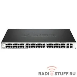 D-Link DGS-1210-52P/ME/B1A PROJ Управляемый коммутатор 2 уровня с 48 портами 10/100/1000Base-T и 4 портами 1000Base-X SFP (порты 1-8 с поддержкой PoE 802.3af/802.3at (30 Вт)