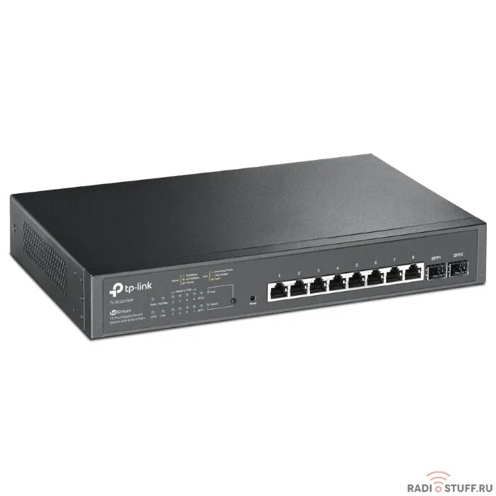 TP-Link TL-SG2210MP JetStream гигабитный Smart коммутатор на 8 портов PoE+ и 2 SFP-слота SMB