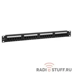 Патч-панель, UTP, 19", 1U, 24 порта, cat.5e, Dual Type, Exegate
