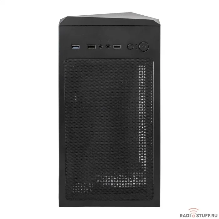 Exegate EX292858RUS Корпус Miditower ExeGate EVO-8225 (ATX, без БП, 2*USB+1*USB3.0, черный, 2 вент. с RGB подсветкой и полоса на передней панели, боковая панель - закаленное стекло)