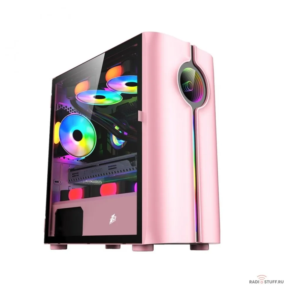 1STPLAYER INFINITE SPACE IS3 Pink / mATX, TG / 1x120mm RGB fan inc. / IS3-PK-1F2-W