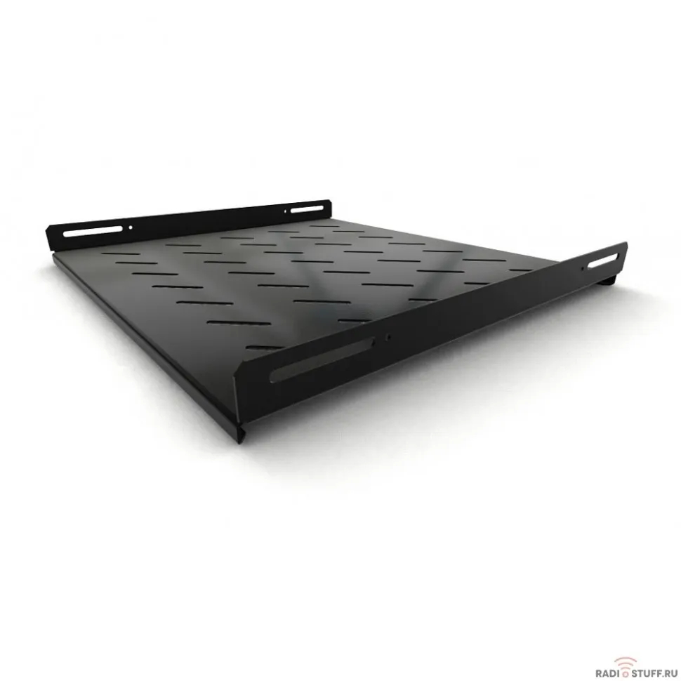 Hyperline TSH3L-450-RAL9004 (TSH3L-450-RAL9005) Полка стационарная, глубина 450 мм,с боковым креплением, нагрузка до 20 кг,для шкафов серии TTB, TTBR, TTC2, TWB, TWM, TWFS,485х450мм (ШхГ), цвет черный