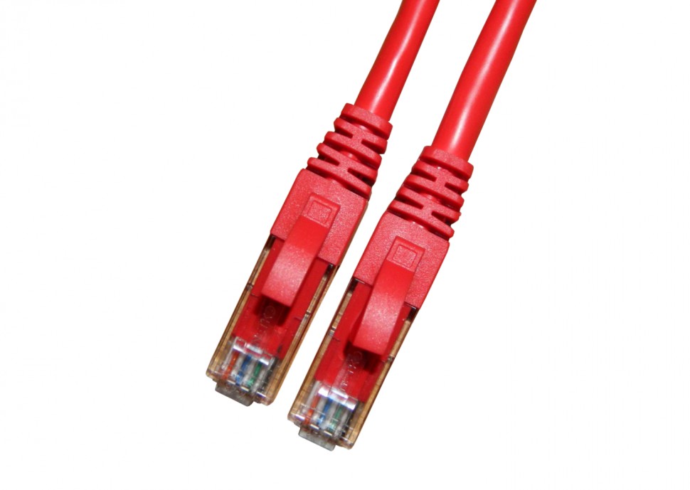 Патч-корд UTP4 cat.6a, 5.0м, литой коннектор, красный, Netko CKC