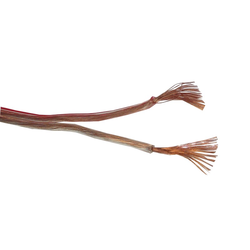 Кабель акустический Technolink 2*1.0мм2 (56*0.15мм) CCA, 100м, пластиковая катушка, прозрачный