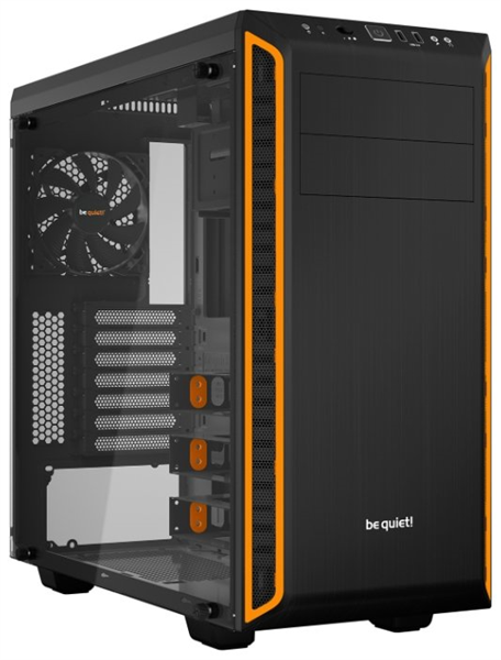 be quiet! PURE BASE 600 WINDOW ORANGE / Midi-Tower / ATX / 2x5.25, 3x3.5, 8x2.5 / side window / black+orange / BGW20