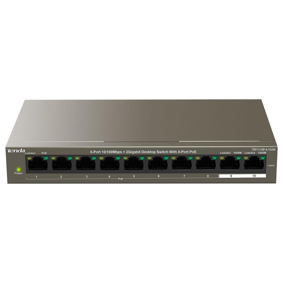 Коммутатор 8PORT 100M 8POE TEF1110P-8-102W TENDA