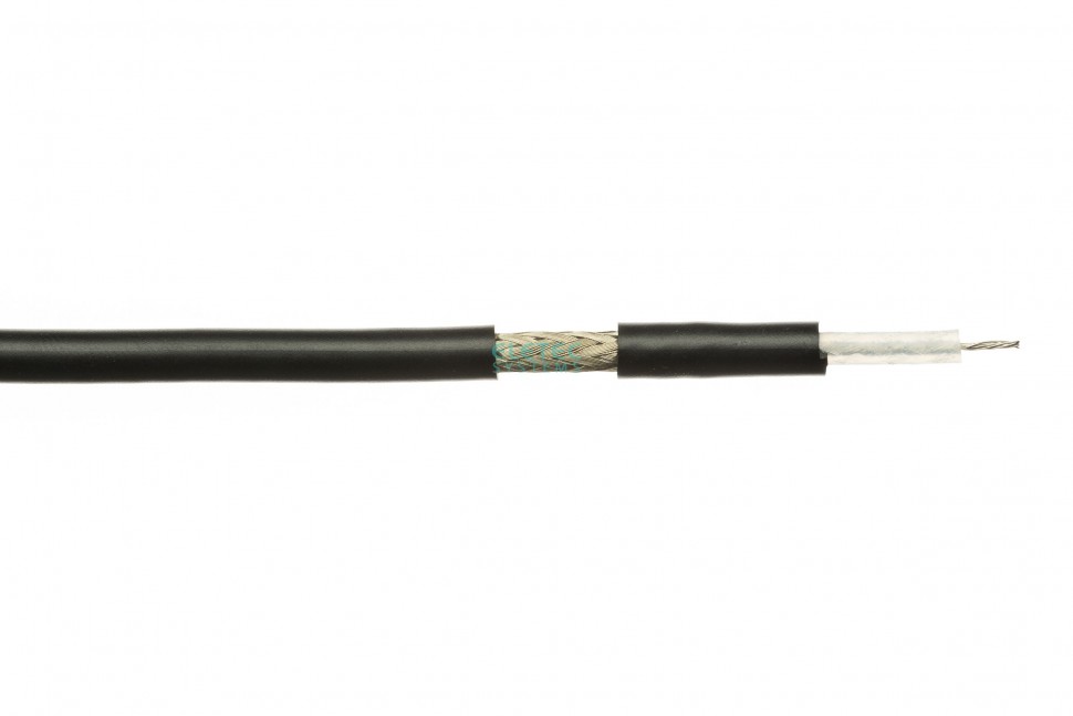 Кабель коаксиальный RG-58 C/U MIL17  50 Ом, экран 64%, черный, 100 м