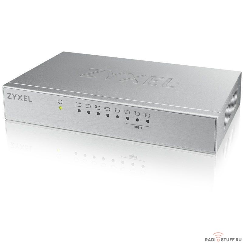 ZYXEL ES-108AV3-EU0101F Коммутатор ES-108A v3, 8 портов 100 Мбит/с, настольный, металлический корпус