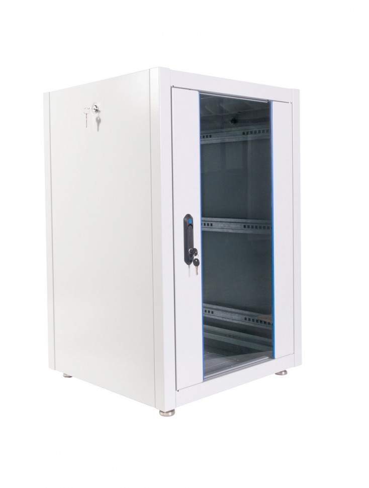 Шкаф телекоммуникационный напольный ЭКОНОМ, 18U, (600x600мм), дверь стекло, дверь металл, ЦМО