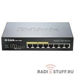 D-Link DGS-1008P/F1A Неуправляемый PoE-коммутатор, 8x1000Base-T