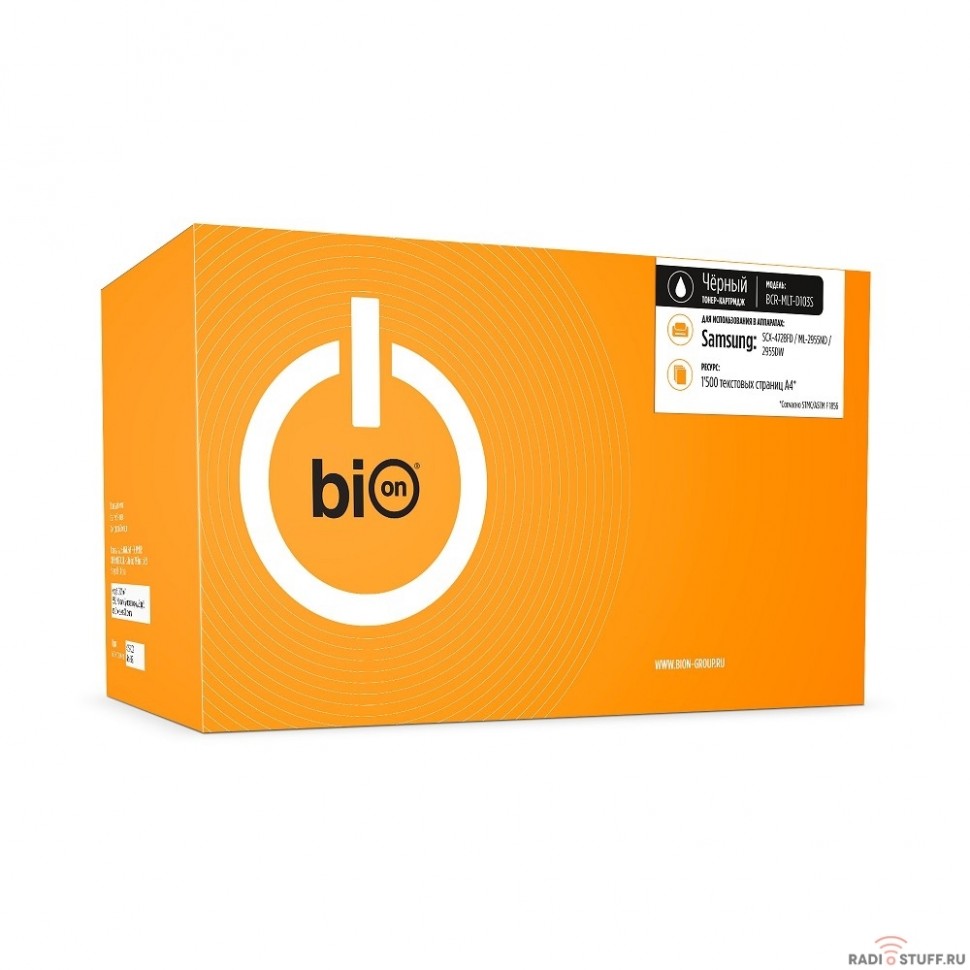 Bion MLT-D103S Картридж для Samsung ML-2950ND/2950/2955ND/2955/2955DW/4728FD, SCX-4729FD/4729FW (1500  стр.), Черный