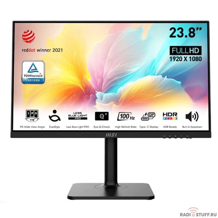LCD MSI 23.8" Modern MD2412P черный {IPS 1920x1080 100Hz 5ms 16:9 300cd 178/178 HDMI M/M USB HAS Pivot}