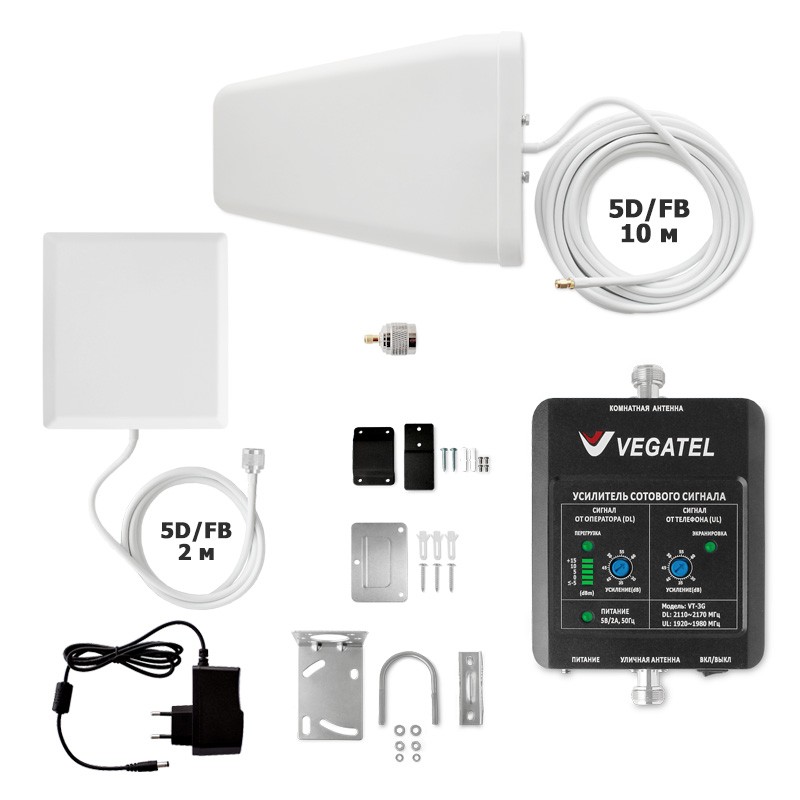 VEGATEL VT-3G-kit (дом, LED) усилитель сигнала 3G для дома